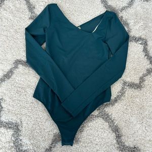 Free People Long Sleeve Teal Bodysuit